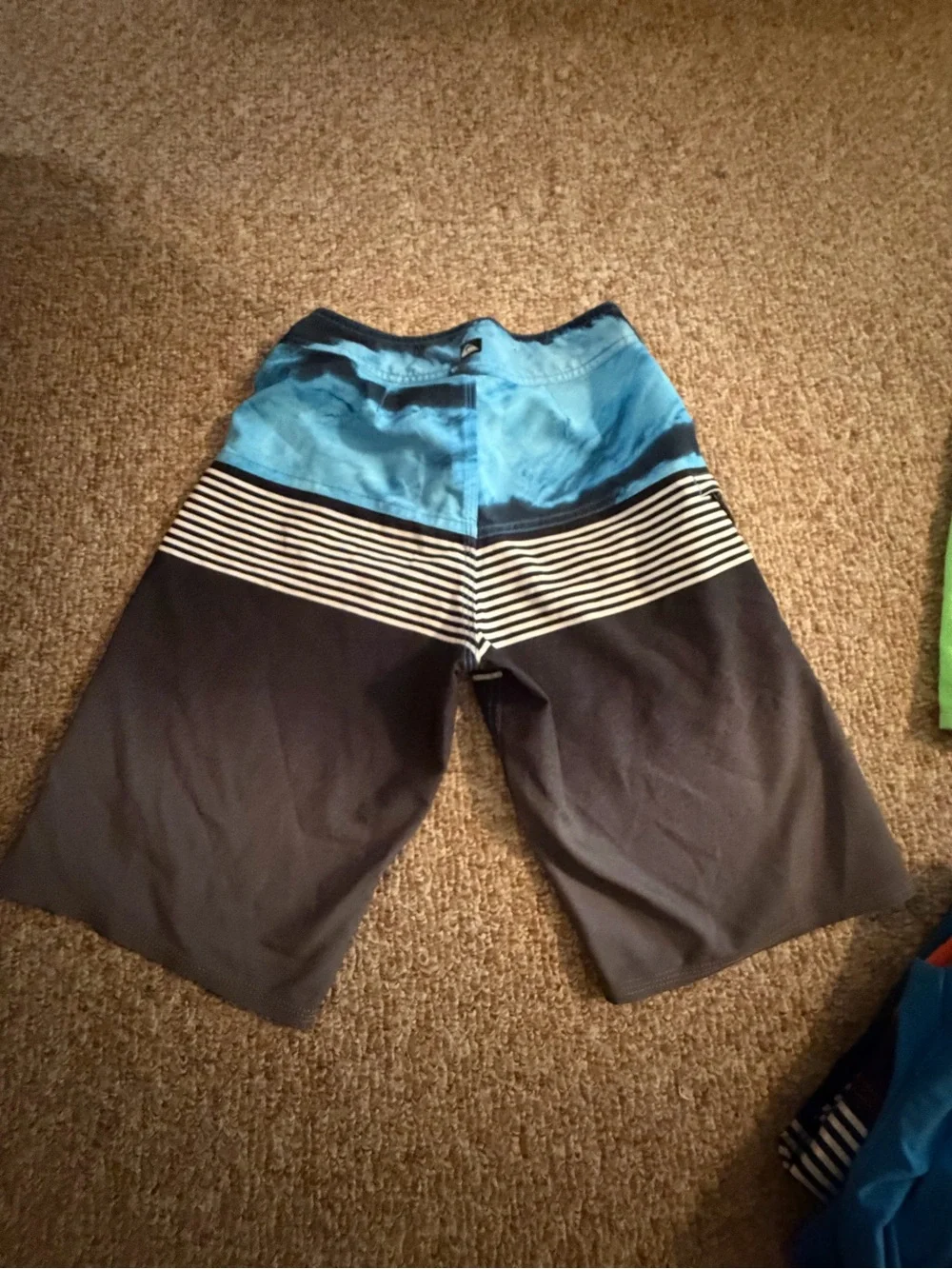 Quiksilver boy’s Blue and Navy Stripe Boardshorts